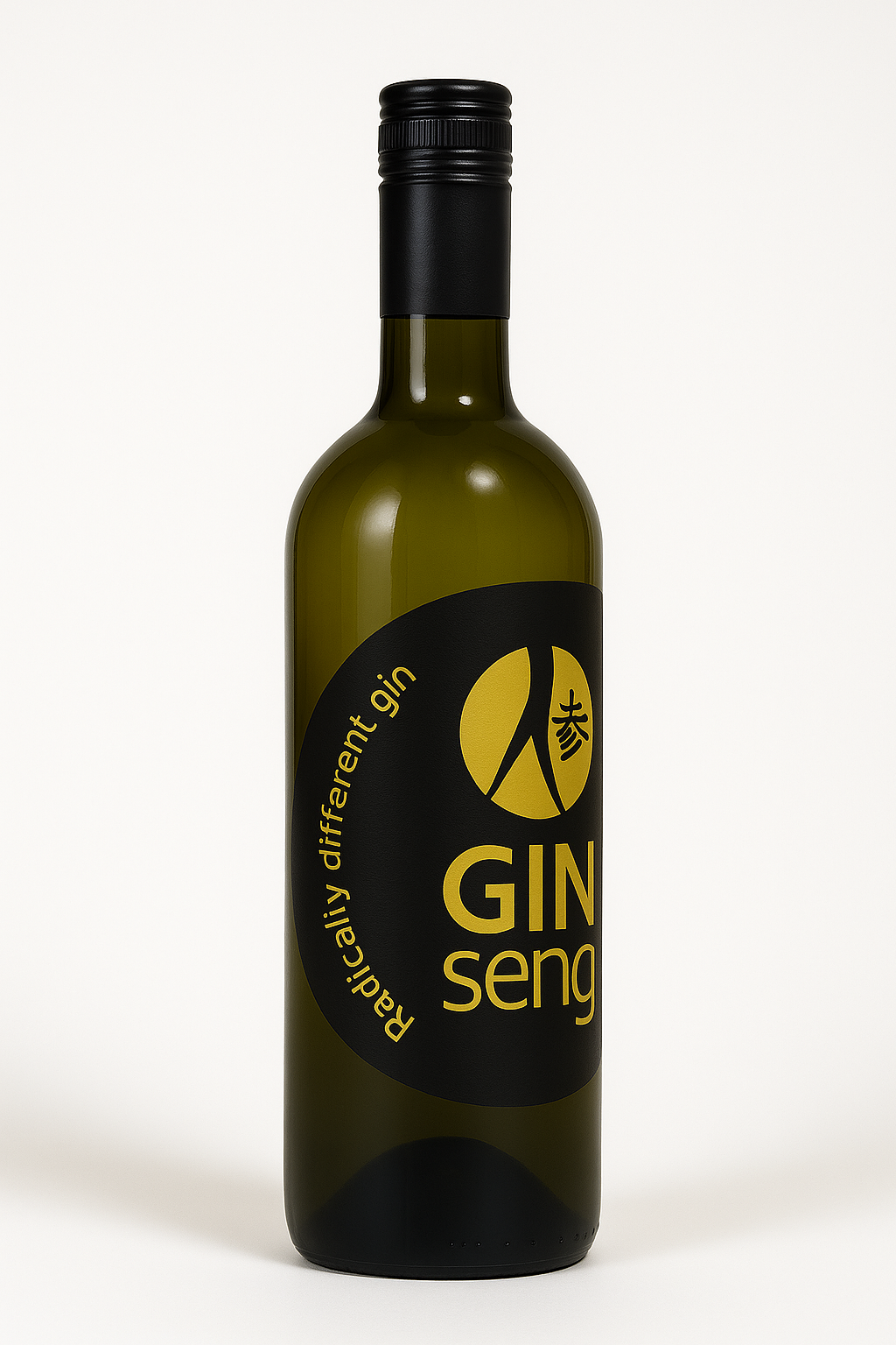 Bottiglia Ginseng Gin lato